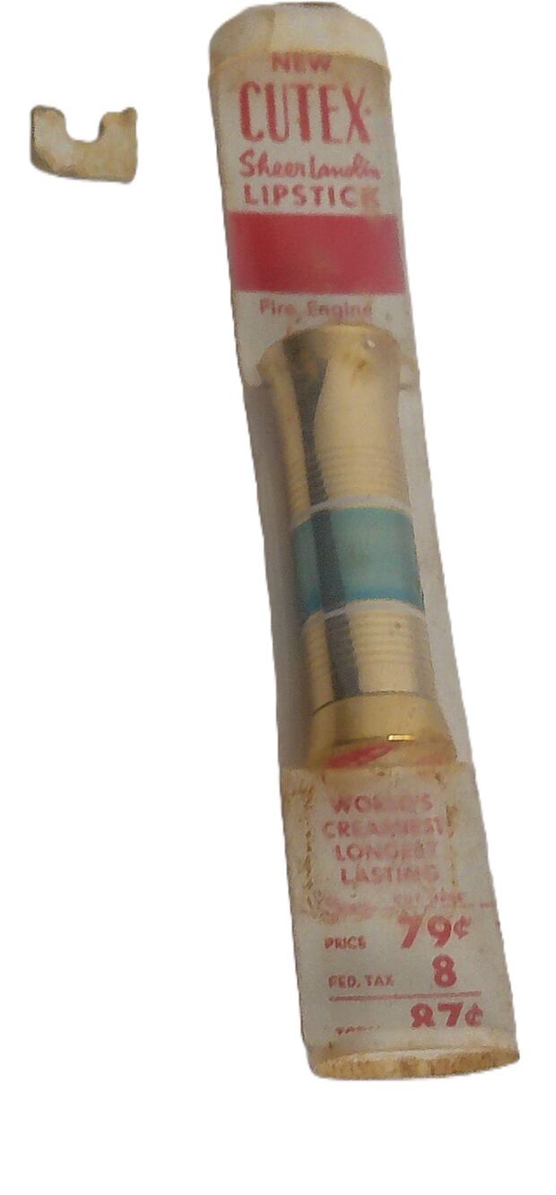 Vintage Cutex Sheer Lanolin Lipstick Fire Engine New READ